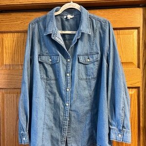 Denim button down from Daily Thread. Never worn.  Size 2X.